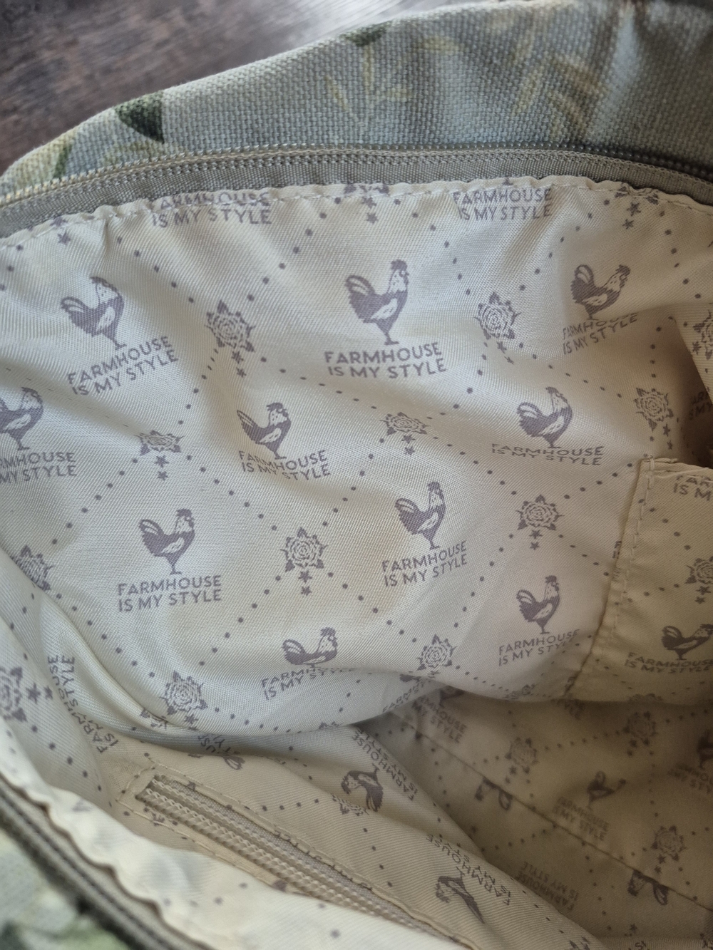 Farmhouse Is My Style Sage Green Floral Canvas Tote Bag Rope Handles - Picture 9 of 9